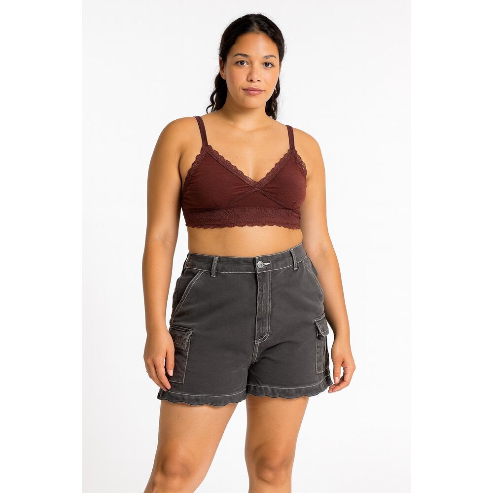 Rachel Paige Grey Casual Cargo Shorts XL‎